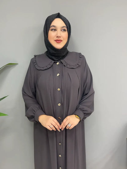 Boydan Düğmeli Bebe Yaka 24352 Ferace