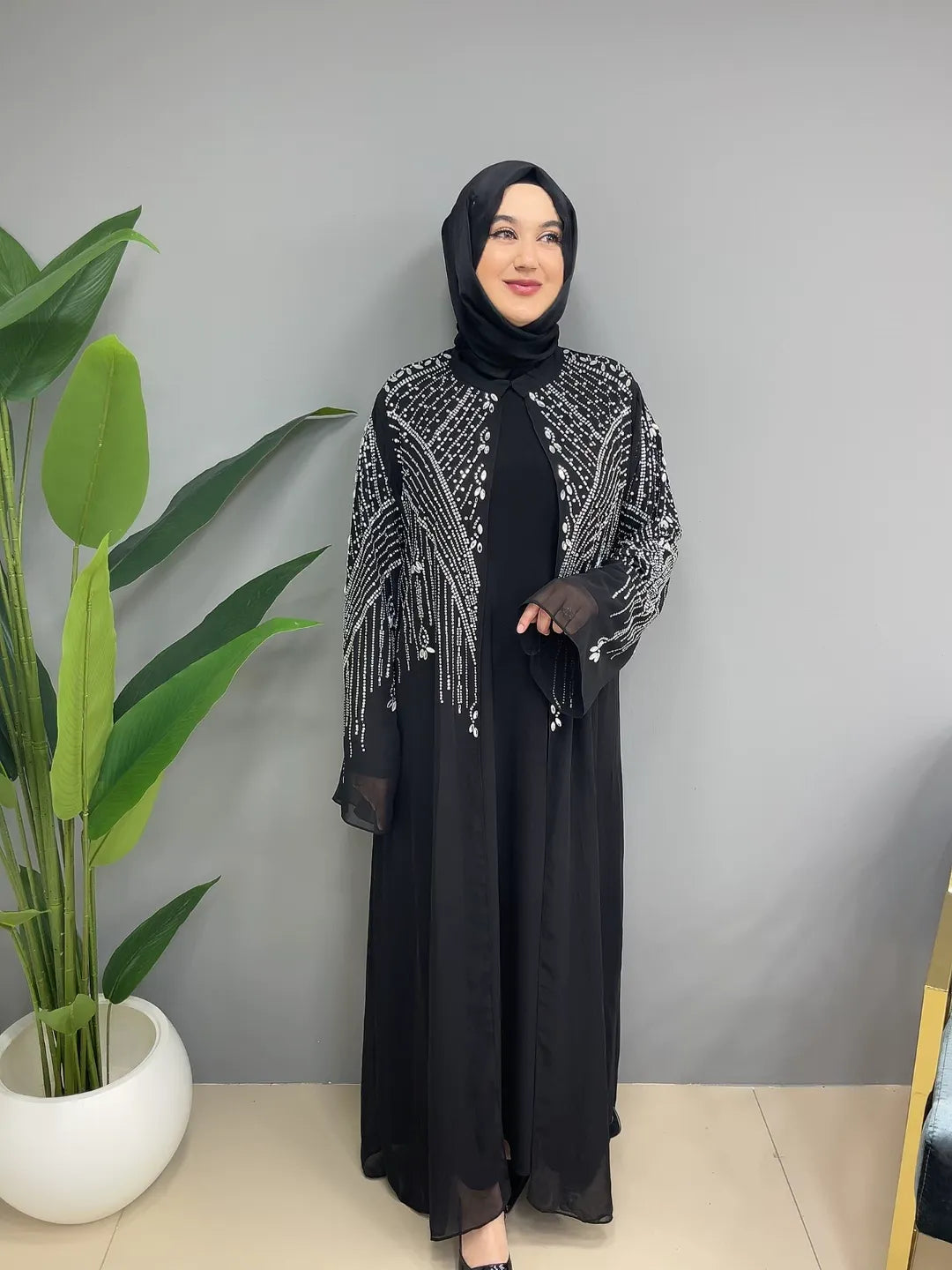 Taş İşlemeli 7504 Abaya