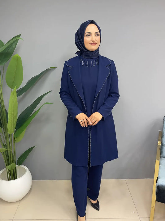 Boncuk Detaylı 2201 Üçlü Takım