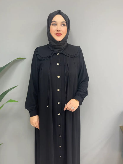 Boydan Düğmeli Bebe Yaka 24352 Ferace