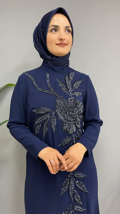 Gül İşlemeli 7233 Abiye