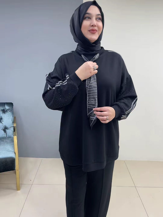 1138 Taşlı Fularlı Takım