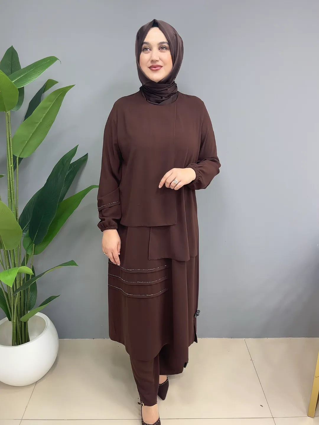 Taş Detaylı 5211 Tunik Takım