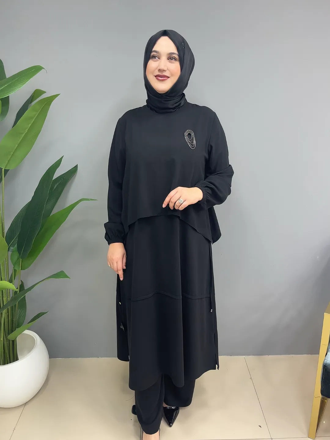 Broş Detaylı 5212 Tunik Takım
