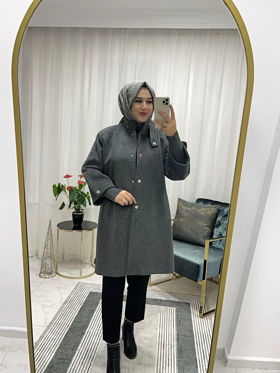 25512 Dik Yaka Kaşe Kaban