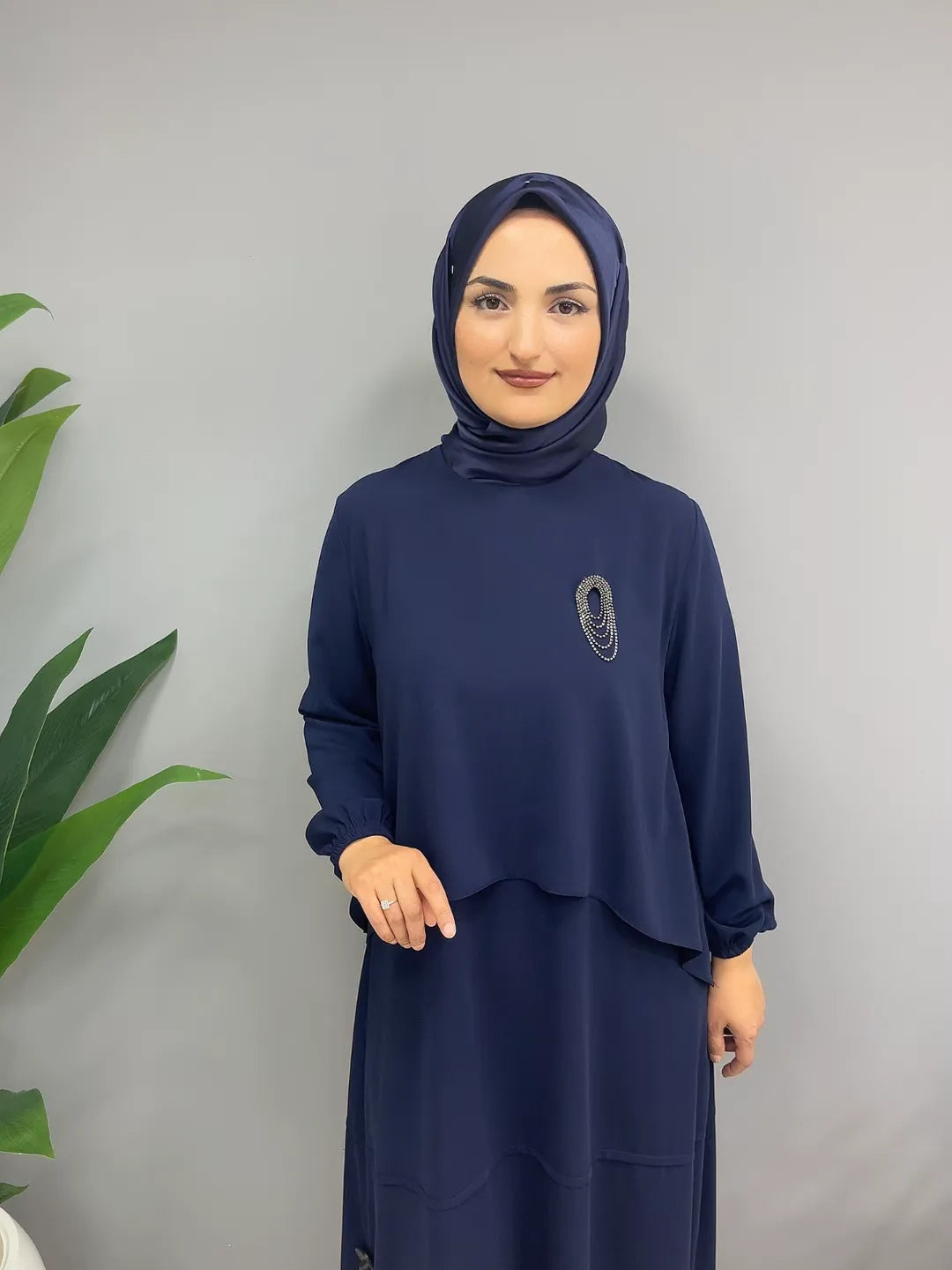 Broş Detaylı 5212 Tunik Takım