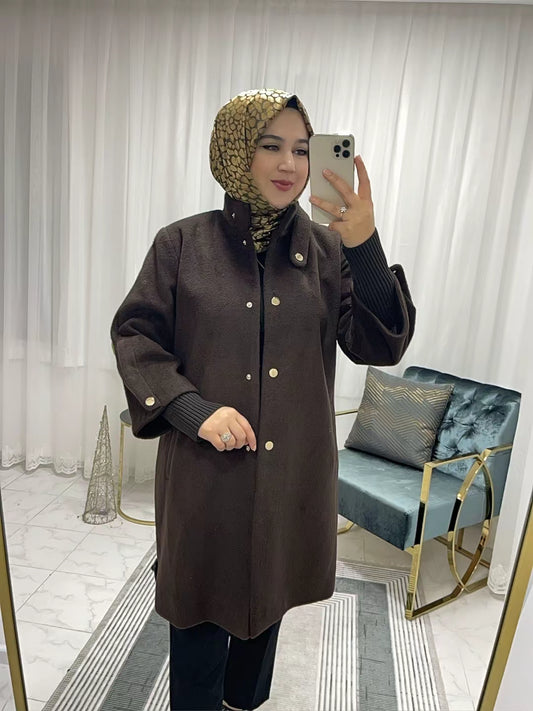 25512 Dik Yaka Kaşe Kaban